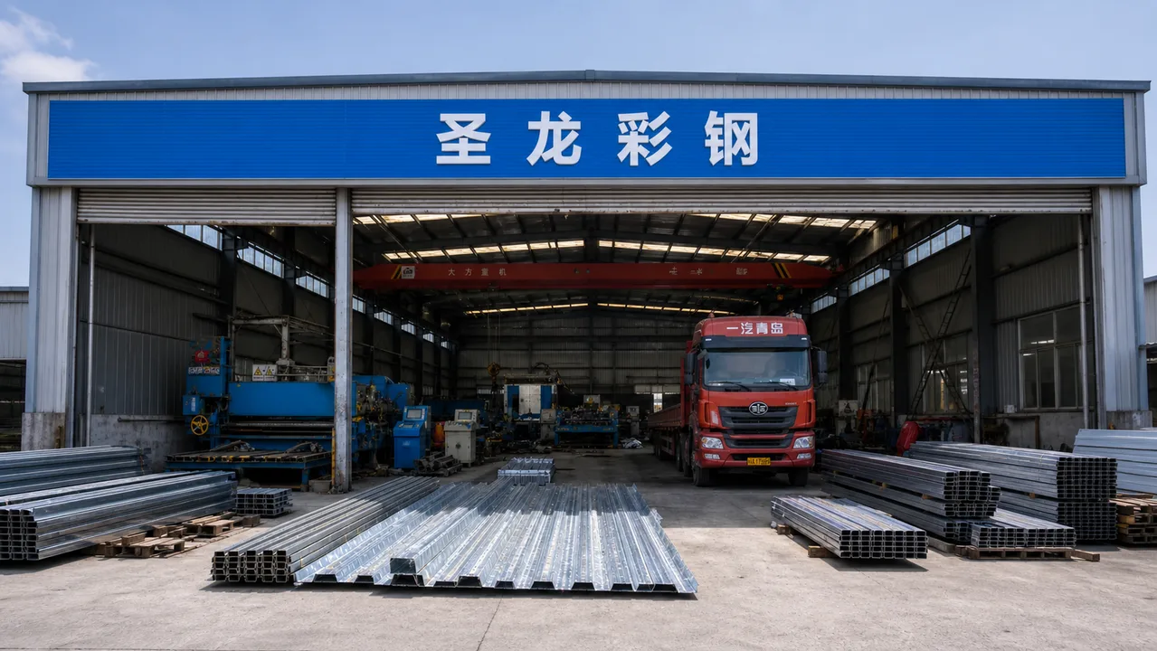 圣龙彩钢AI辅助门头示意图