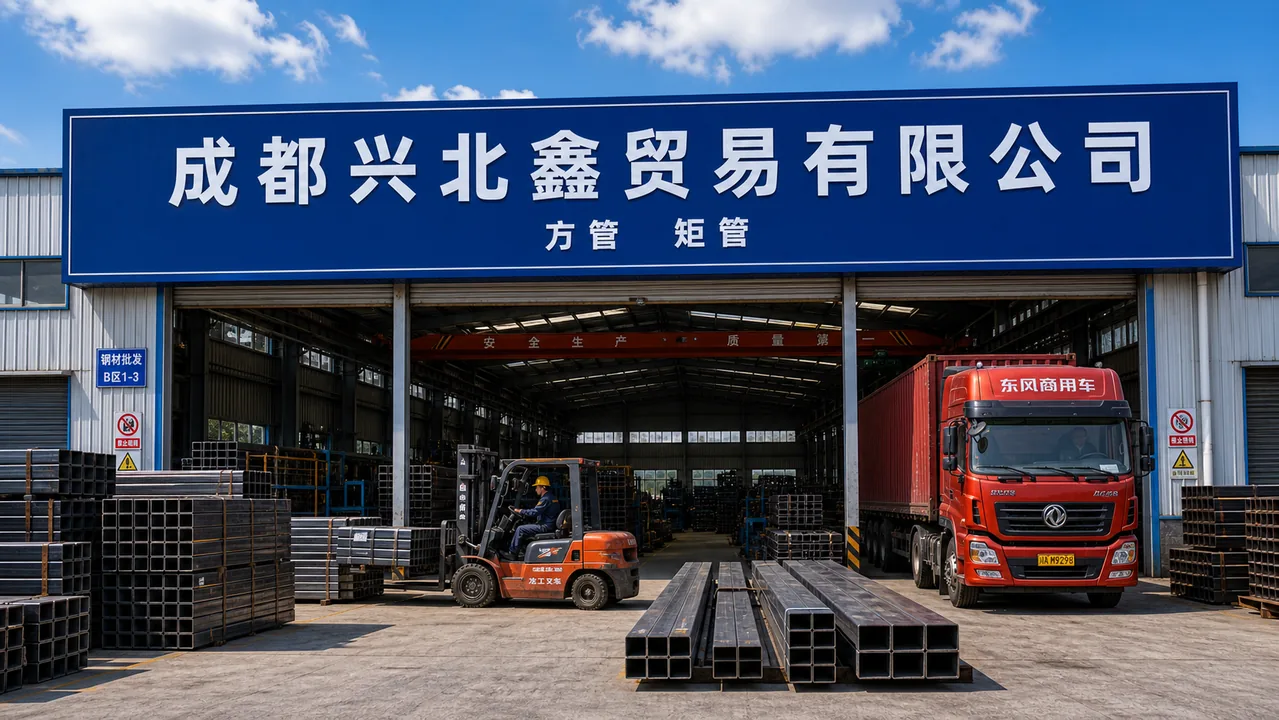 成都兴北鑫贸易有限公司AI辅助门头示意图