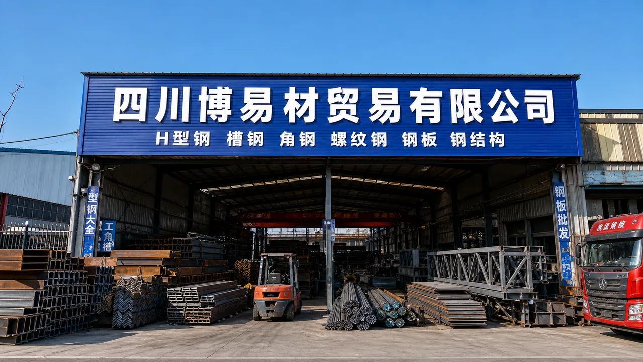 四川博易材贸易有限公司AI辅助门头示意图