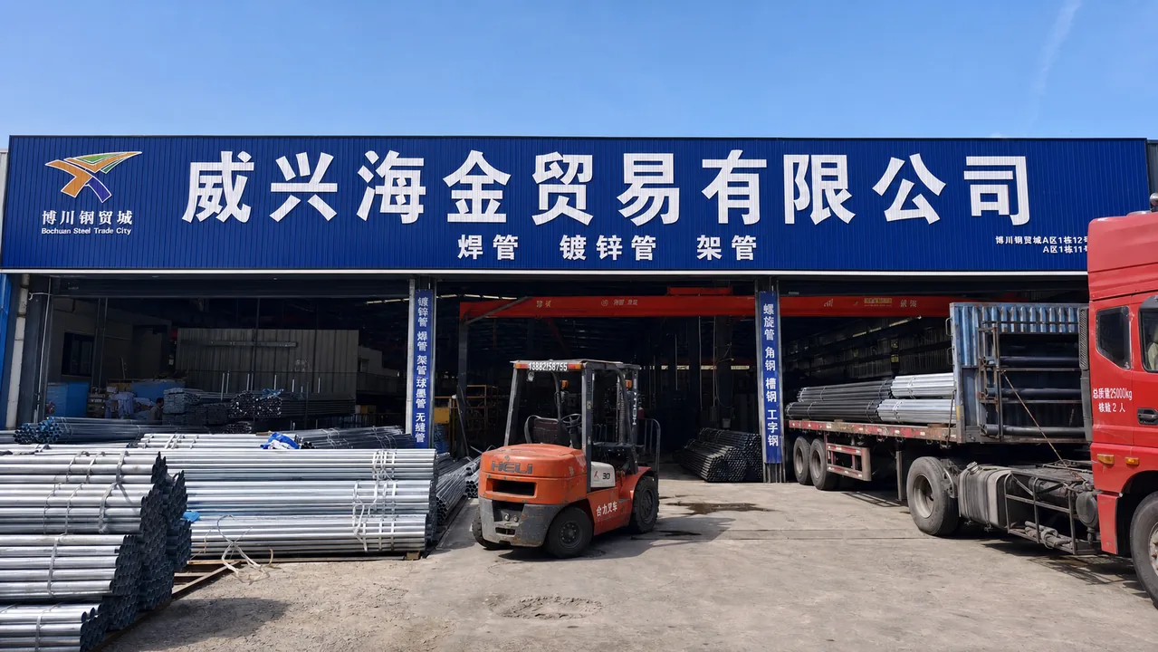 威兴海金贸易有限公司AI辅助门头示意图