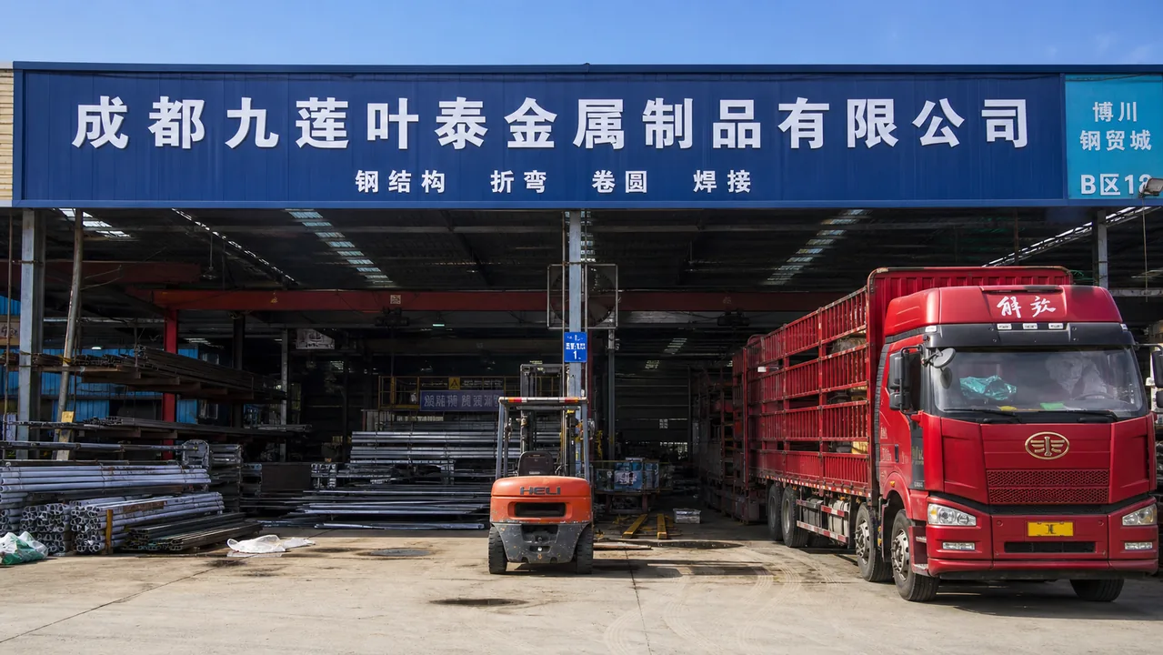 成都九莲叶泰金属制品有限公司AI辅助门头示意图