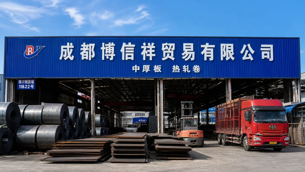 成都博信祥贸易有限公司AI辅助门头示意图