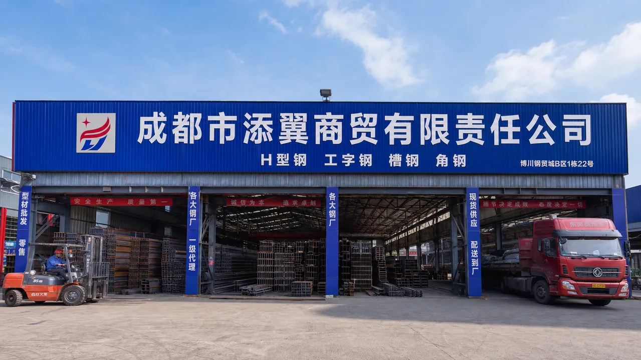 成都市添翼商贸有限责任公司AI辅助门头示意图
