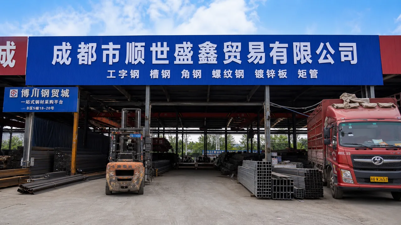 成都市顺世盛鑫贸易有限公司AI辅助门头示意图