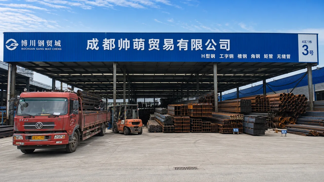 成都帅萌贸易有限公司AI辅助门头示意图