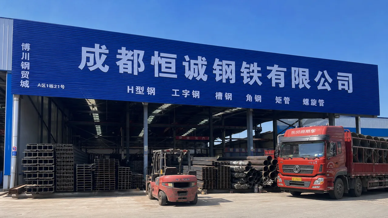 成都恒诚钢铁有限公司AI辅助门头示意图