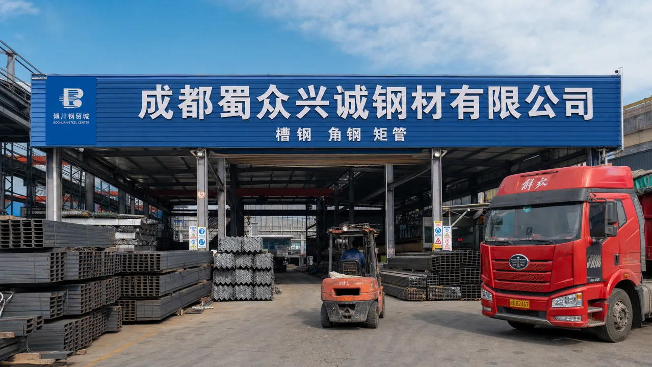 成都蜀众兴诚钢材有限公司AI辅助门头示意图