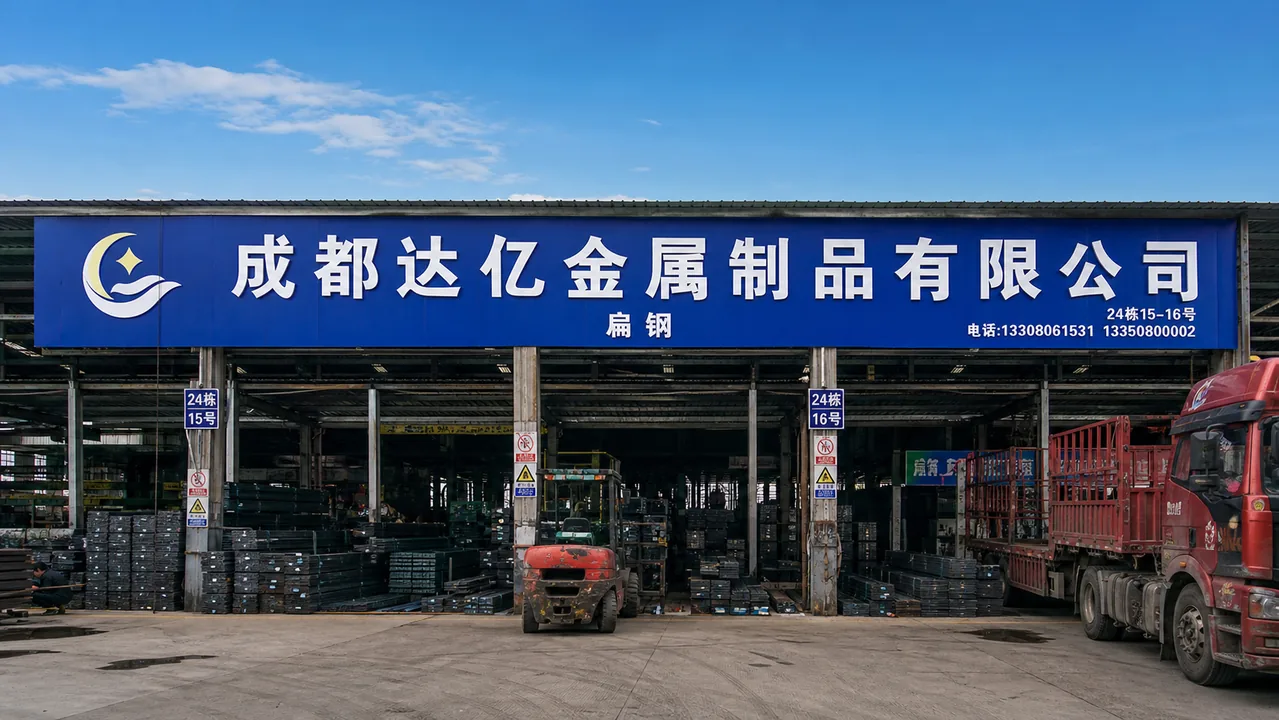 成都达亿金属制品有限公司AI辅助门头示意图