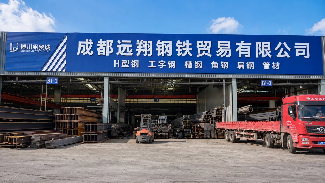 成都远翔钢铁贸易有限公司AI辅助门头示意图