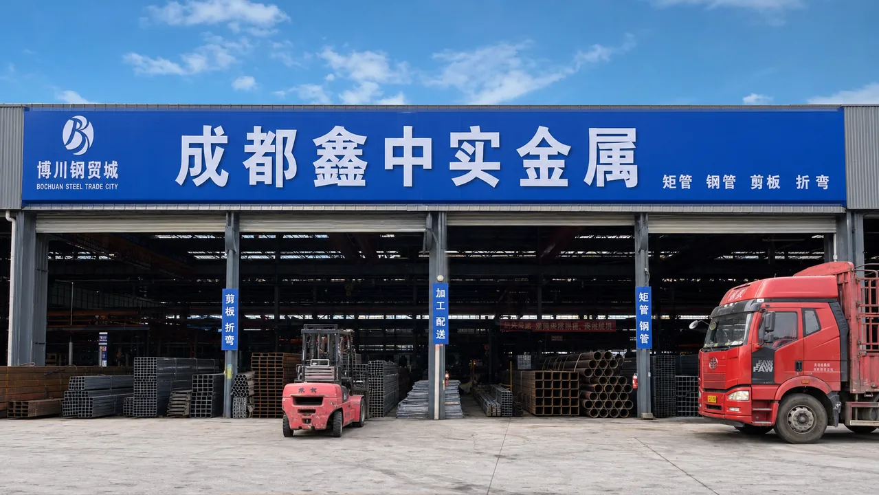 成都鑫中实金属AI辅助门头示意图