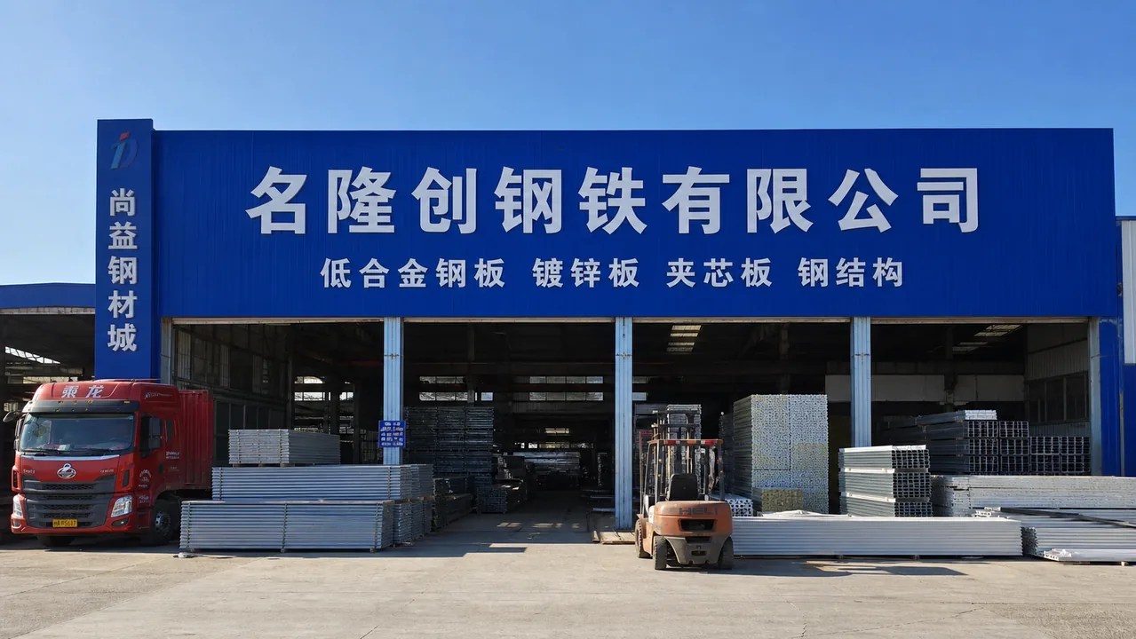 名隆创钢铁有限公司AI辅助门头示意图