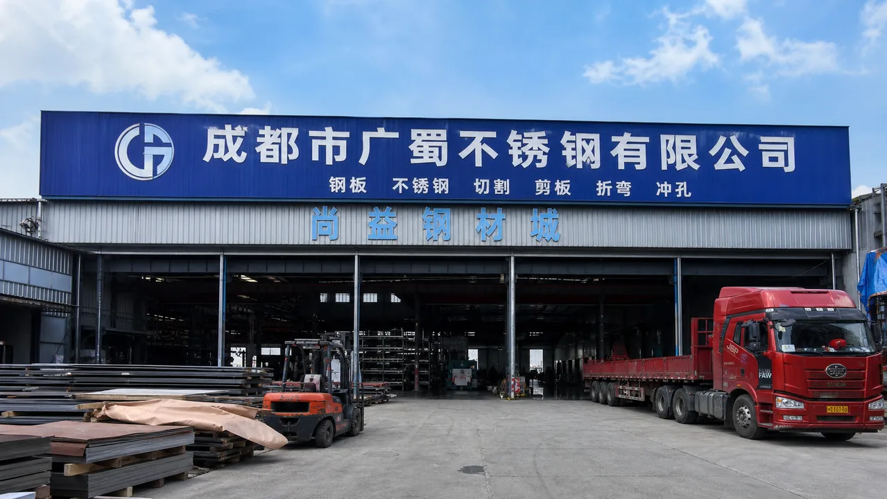 成都市广蜀不锈钢有限公司AI辅助门头示意图