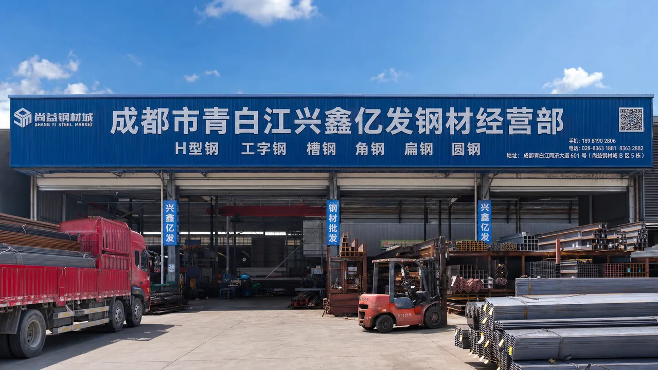 成都市青白江兴鑫亿发钢材经营部AI辅助门头示意图