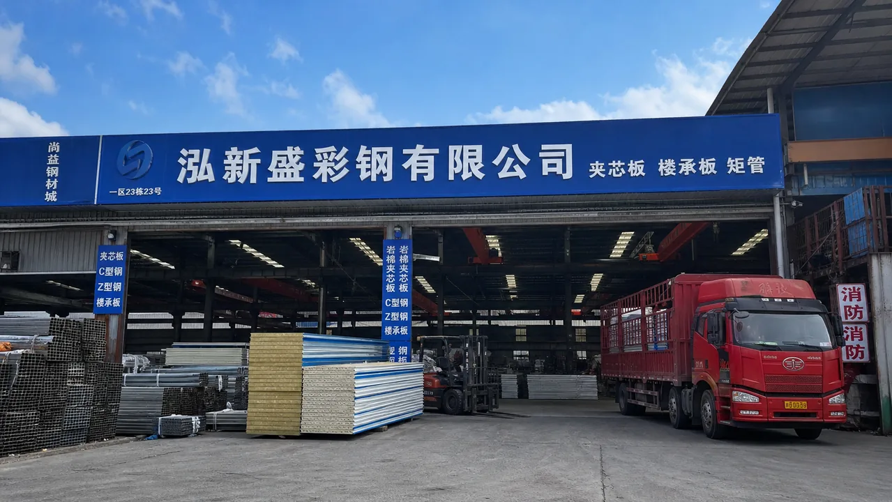 泓新盛彩钢有限公司AI辅助门头示意图