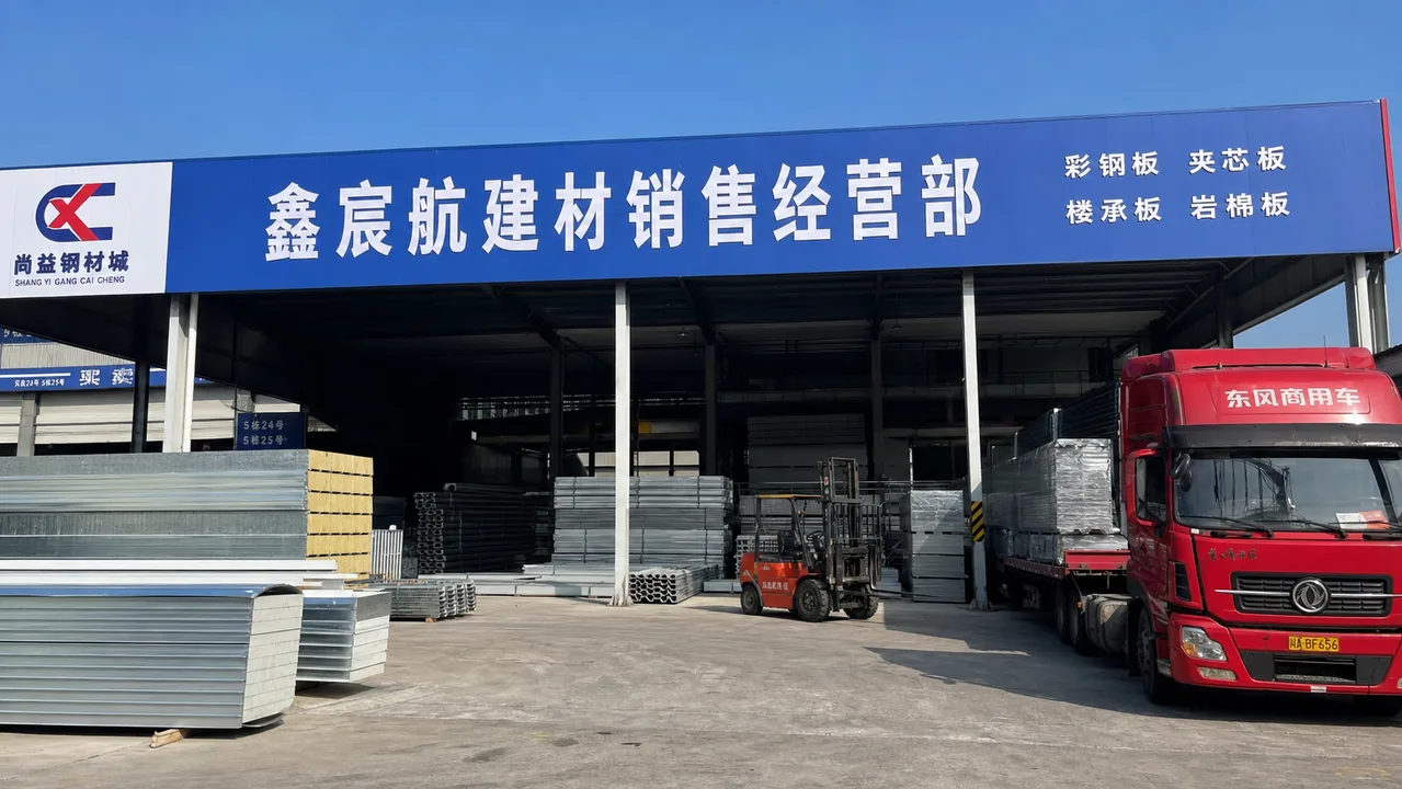 鑫宸航建材销售经营部AI辅助门头示意图
