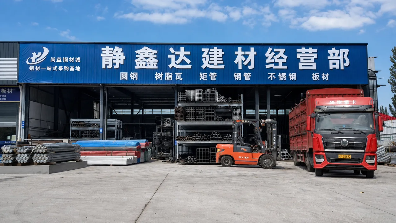 静鑫达建材经营部AI辅助门头示意图