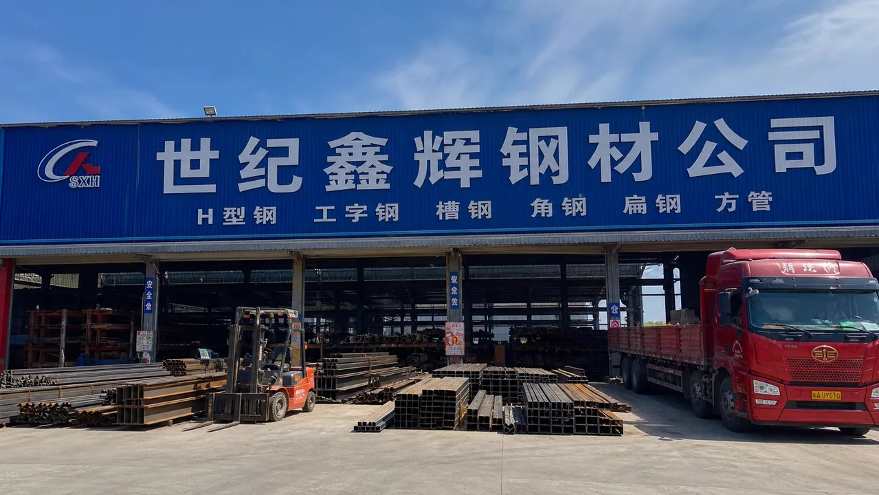 世纪鑫辉钢材公司AI辅助门头示意图
