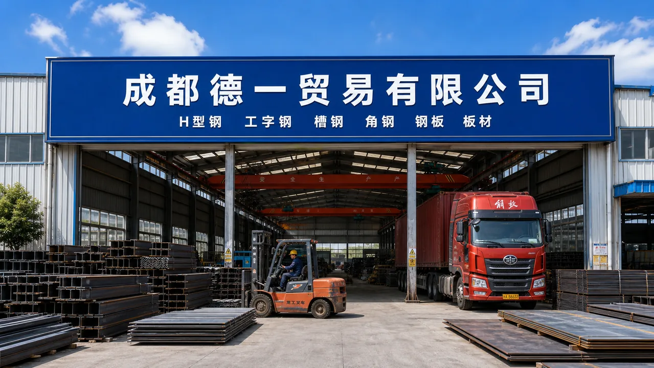 成都德一贸易有限公司AI辅助门头示意图