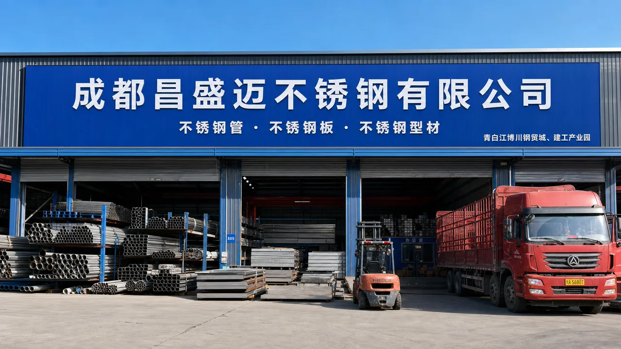 成都昌盛迈不锈钢有限公司AI辅助门头示意图